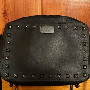 Michael Kors black studded crossbody purse/bag. Preowned. Very good condition.